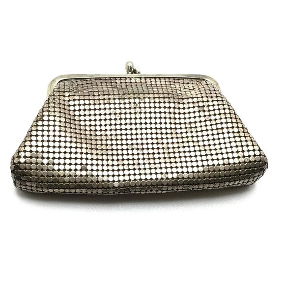 vintage metal mesh evening purse silver tone 5.25x3.25” - Picture 1 of 5